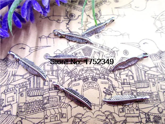 50 шт.-подвески в виде перьев антикварные тибетские серебряные мини-фотообои