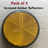 4pcs amber screws round reflectors motorcycle trucks cars auto caravan trailer rv atv campervan reartailsidesignal parts