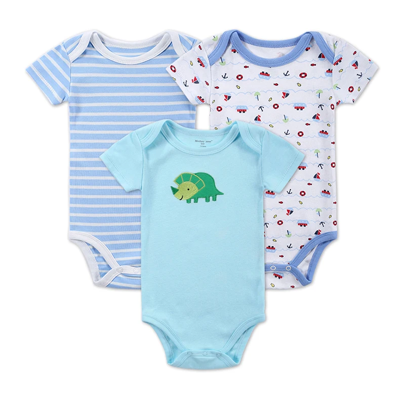 3 шт / много Детские боди девочка и мальчик с коротким рукавом печати леопарда