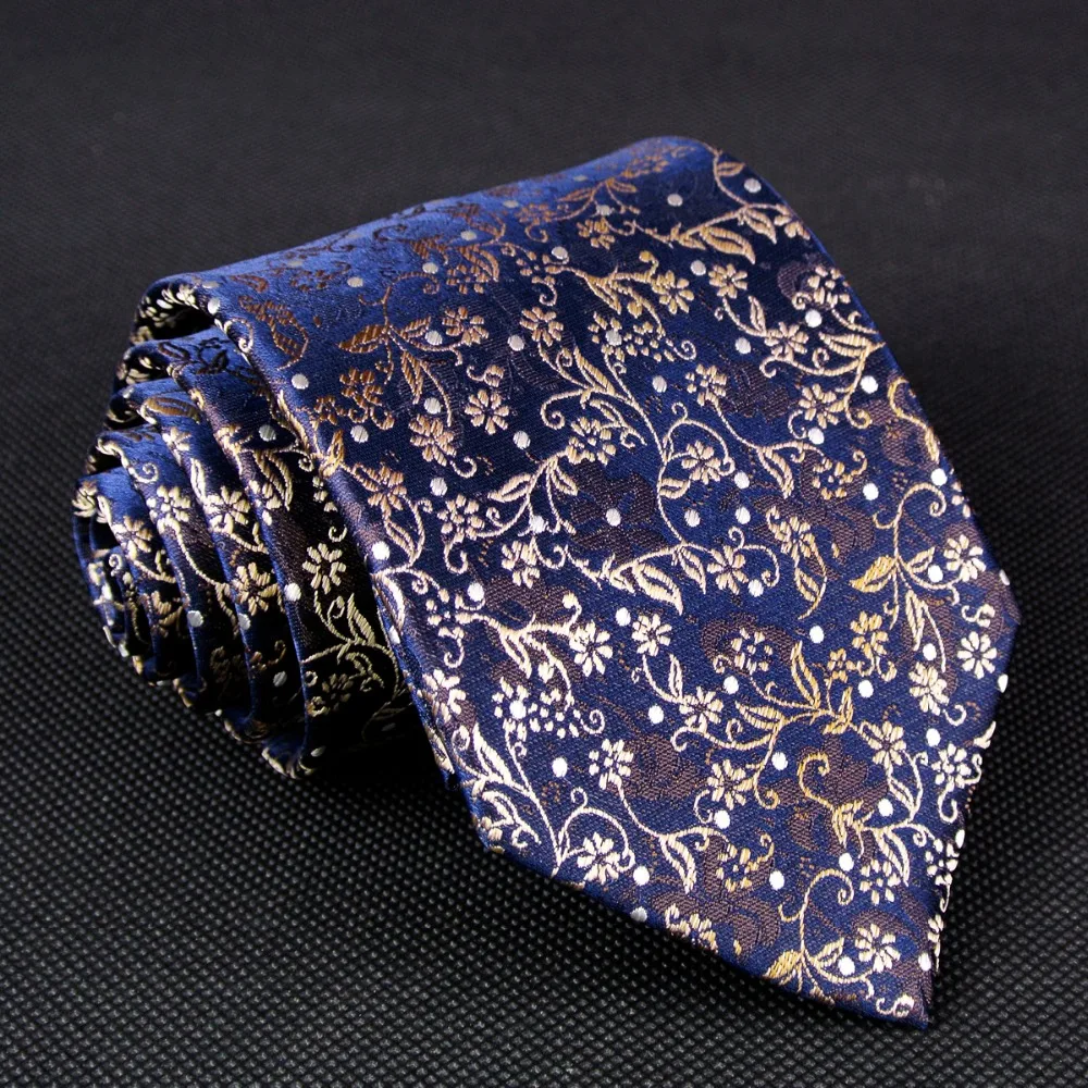 

Floral Navy Blue Black Brown Mens Ties Neckties 100% Silk Jacquard Woven Free Shipping Suit Gift For Men Fabulous Handmade