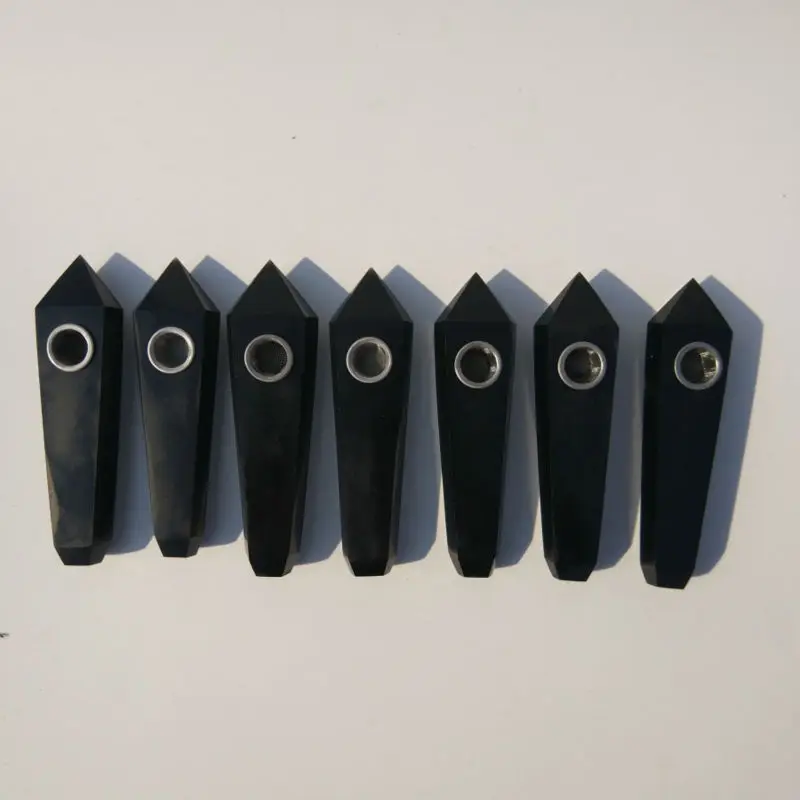 

wholesale Natural Quartz obsidian crystal smoking pipe portable Mini tobacco Free smoking pipe