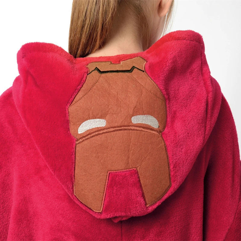 Новинка 2017 фланелевые пижамы для взрослых пижама Все в одном супер герой зимние