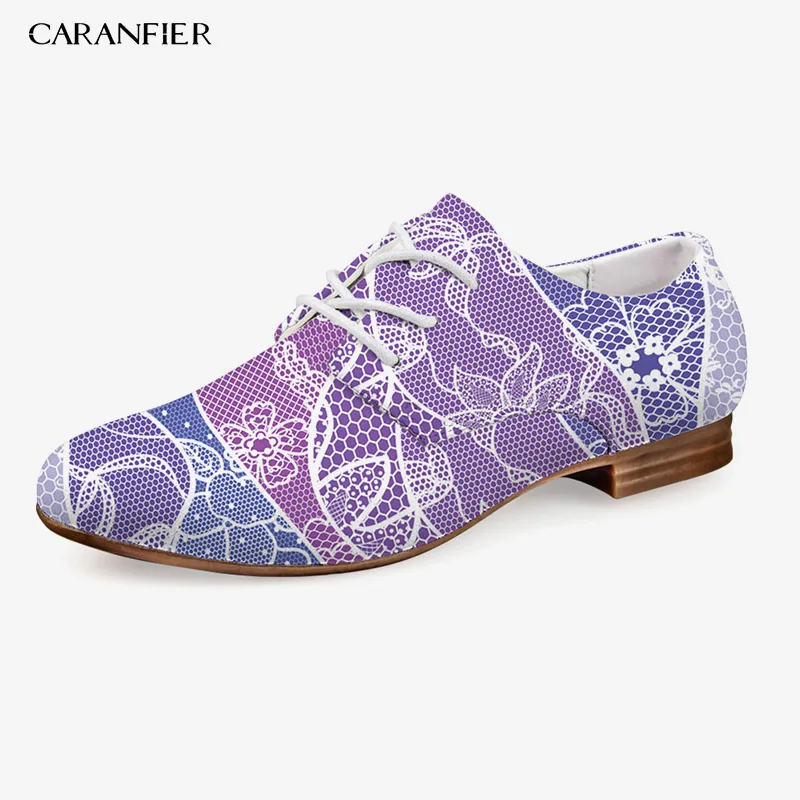 CARANFIER Woman Pointed High-heeled Shoes Oxford Classic Printing Multi-color Casual Non-slip Four Seasons Universal Large Size | Обувь