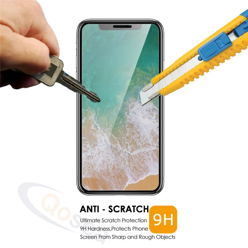 Qosea для iPhone XS Max XR Защитная пленка экрана 9 H прозрачная крышка 2018 ультратонкое