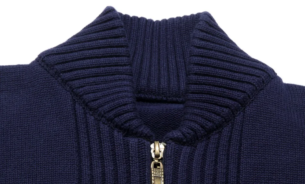 Мужской трикотажный кардиган с воротником-стойкой в полоску | Мужская одежда