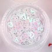 white as photo 17 цветов 25 г 4 мм полые формы сердца ПВХ свободные блестки набор глиттеров для дизайна ногтей маникюр свадебные конфетти украшения - Цвет: white as photo