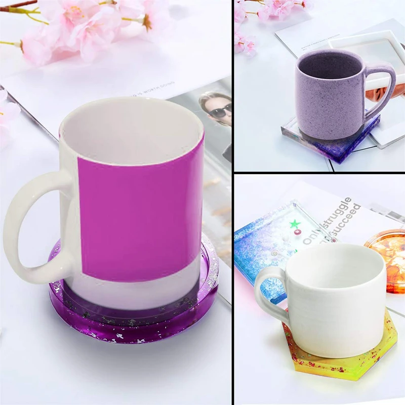 Diy Coaster силиконовая форма 6 шт смоляные формы квадратная Шестигранная круглая