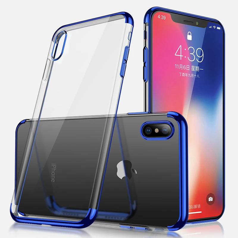 Transparent TPU electroplated soft shell for iphone 11 pro max case xr x xs 6 6s 7 8 7Plus 8Plus 11cases fundas cover |