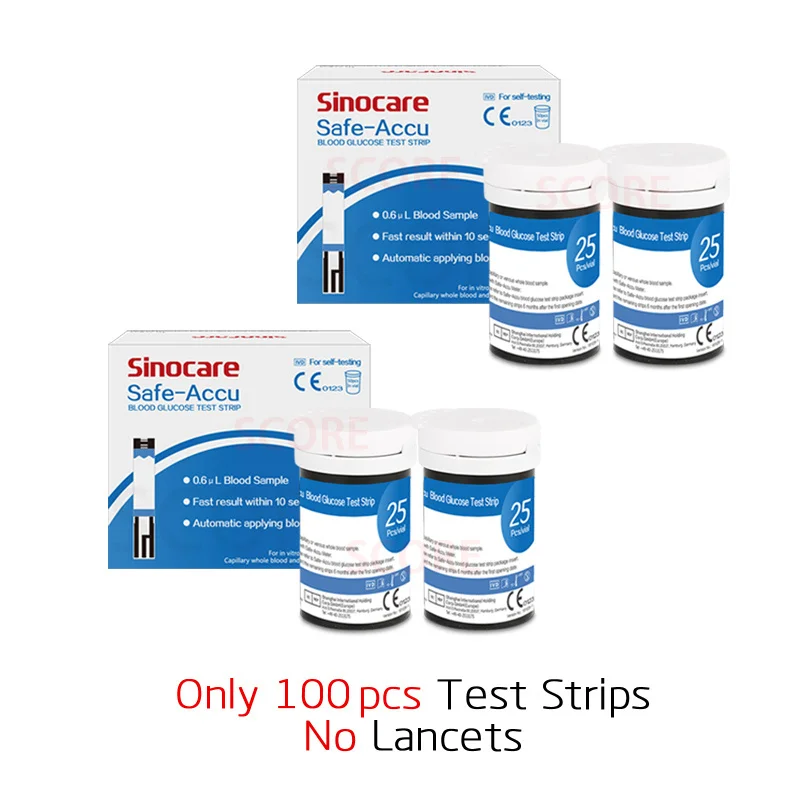 100 Test No Lancets Безопасный Accu 50/100/200 шт тест-полоски для определения уровня глюкозы в крови подходит для безопасного Accu с скарификатор; сахар в крови обнаружения прибор для контроля уровня сахара в крови - Цвет: 100 Test No Lancets