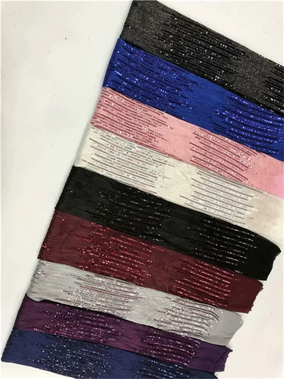 

French Sequins Net Lace High Quality African Tulle Gold,Blue Sequin Lace Fabric for 2019 Sewing French Wedding Dress Fabric Red