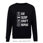 Мужская осенне-зимняя повседневная флисовая забавная толстовка с надписью спящего дрейфа и повторным дрифтингом Jdm классная японская толстовка, пуловер, куртка, топы