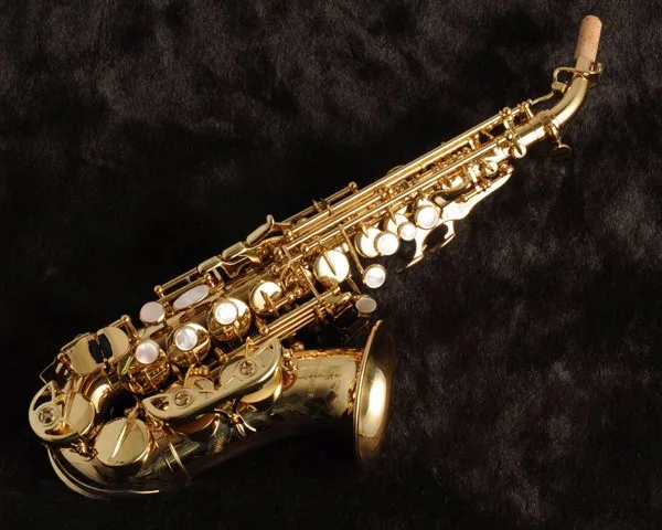 

New arrive Gold Lacquer Soprano Saxophone B-flat Saxophone Musical Professional Fast Shipping