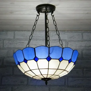 16inch European style Mediterranean blue white color pendant light bar room restaurant hang lamps | Лампы и освещение