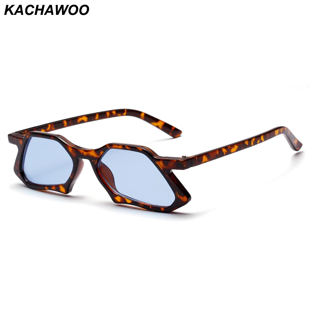 Мужские Винтажные многоугольные солнцезащитные очки Kachawoo 2019 модные с синим