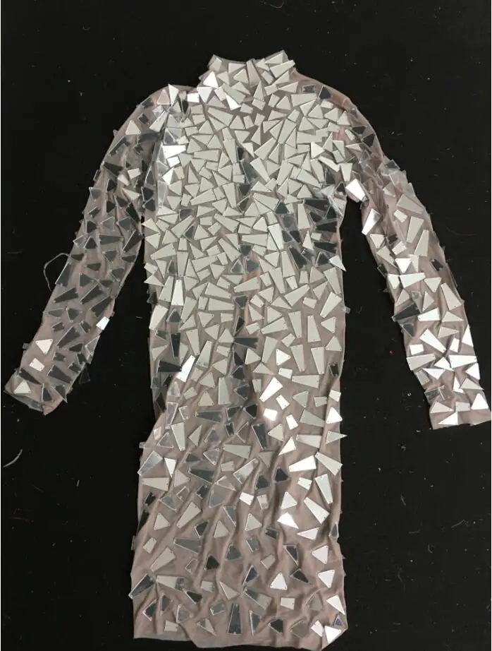 Сверкающие зеркала перспективное Сетчатое платье для женщин день рождения