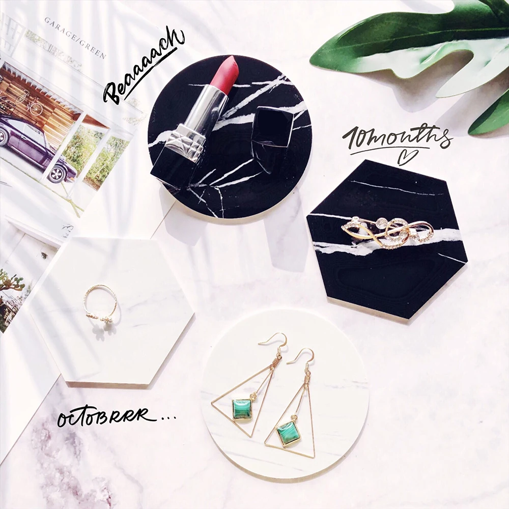 1 шт. чехлы для сидений из искусственного Мрамор Кофе чашки Coaster коврики черный