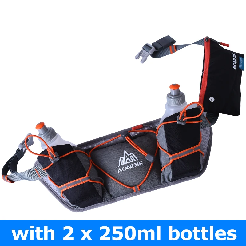 Black-With Bottle AONIJIE E888 Marathon Бег Велоспорт гидратация пояс поясная сумка держатель телефона с 250 мл бутылки для воды - Цвет: Black-With Bottle