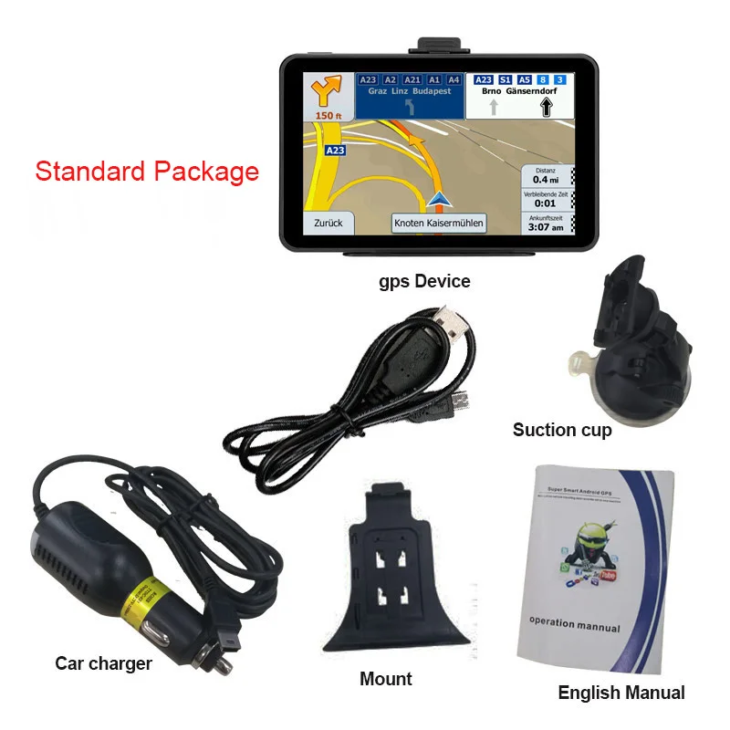 XGODY Android Автомобильный gps навигатор HD 7 дюймов грузовик навигатор 16 Гб WiFi Bluetooth планшет Navitel Северной/Южной Америки Европы карты