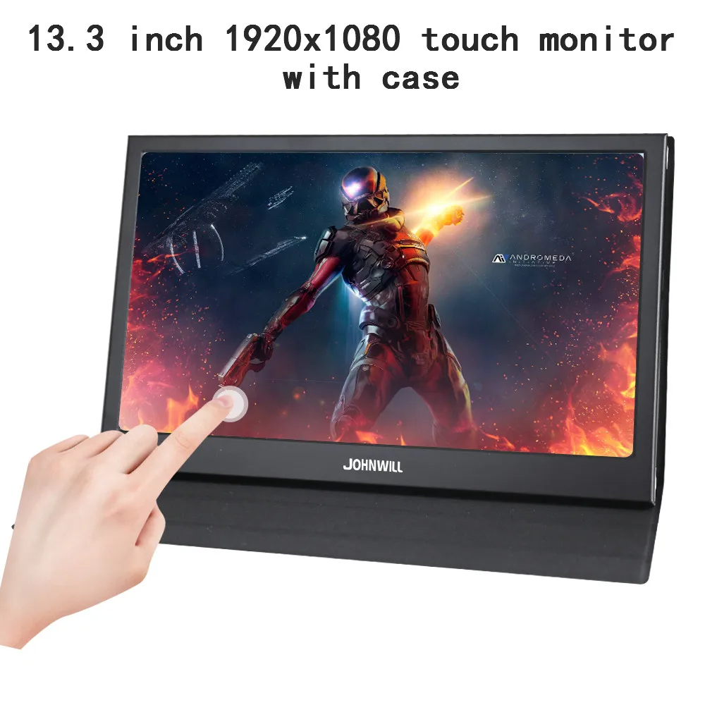 13.3 touch with case 15,6 дюймов Портативный сенсорный дисплей Full HD 1080 ips игровой монитор для PS4 Xbox Встроенные колонки совместимы с ноутбуком ноутбук - Цвет: 13.3 touch with case