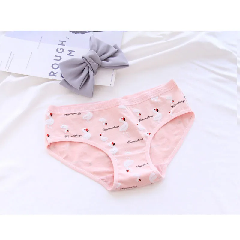 Cotton Girls Panties Cartoon Flamingo Printed Teenage Underwear For 12-20 Years Children Briefs Girls Clothes Culotte Femme - Цвет: 2