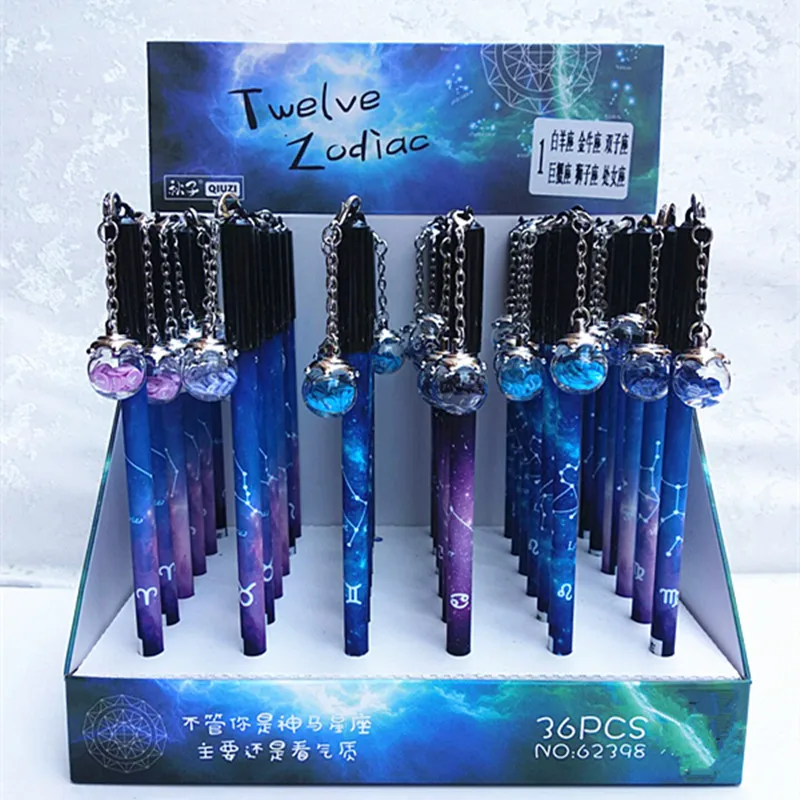 48 шт./лот Twelve Zodiae Star Shard подвеска в виде бутылочки желаний чернила для гелевой ручки ручка рекламный подарок канцелярские товары для школы и офиса