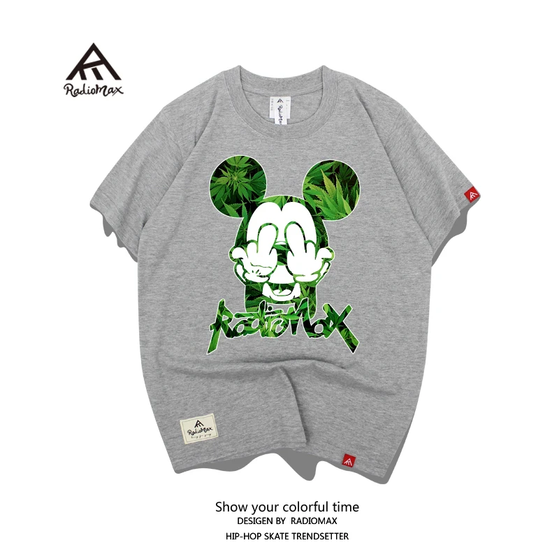 Radiomax Оригинальный модный стиль чистого хлопка Микки в стиле хип хоп Рок