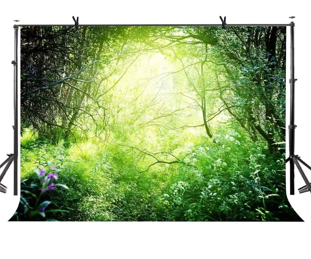

150x220cm Tropical Jungle Backdrop Emerald Tropical Jungle Nature Photography Background for Camera Photo Props