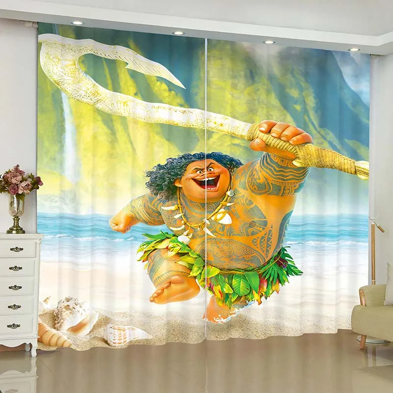 Moana анимационные шторы для окна Marvel Moana, Бэтмен, жалюзи, готовые занавески, Затемненные занавески, занавески для гостиной, жалюзи - Цвет: 1