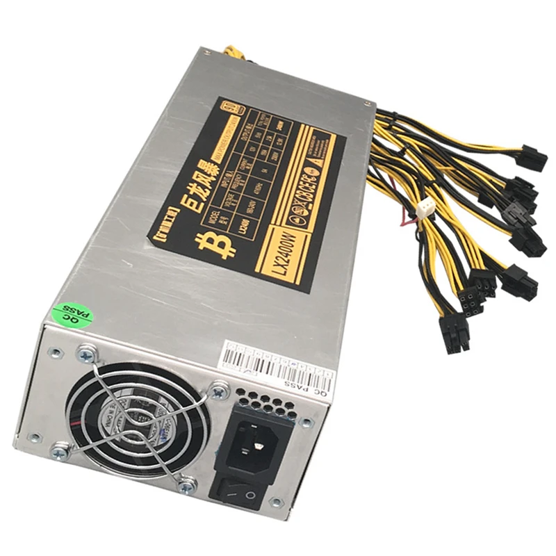 Источник питания для горной установки 2400 Вт 6PIN* 10 ATX 12V 199A Antminer S9 S7 L3 WhatsMiner M3 ETH BTC LTC DASH Miner PSU F