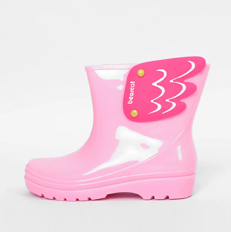 Koovan/дети дождь Сапоги и ботинки для девочек 2017 MID cut резиновые Дети Модная одежда