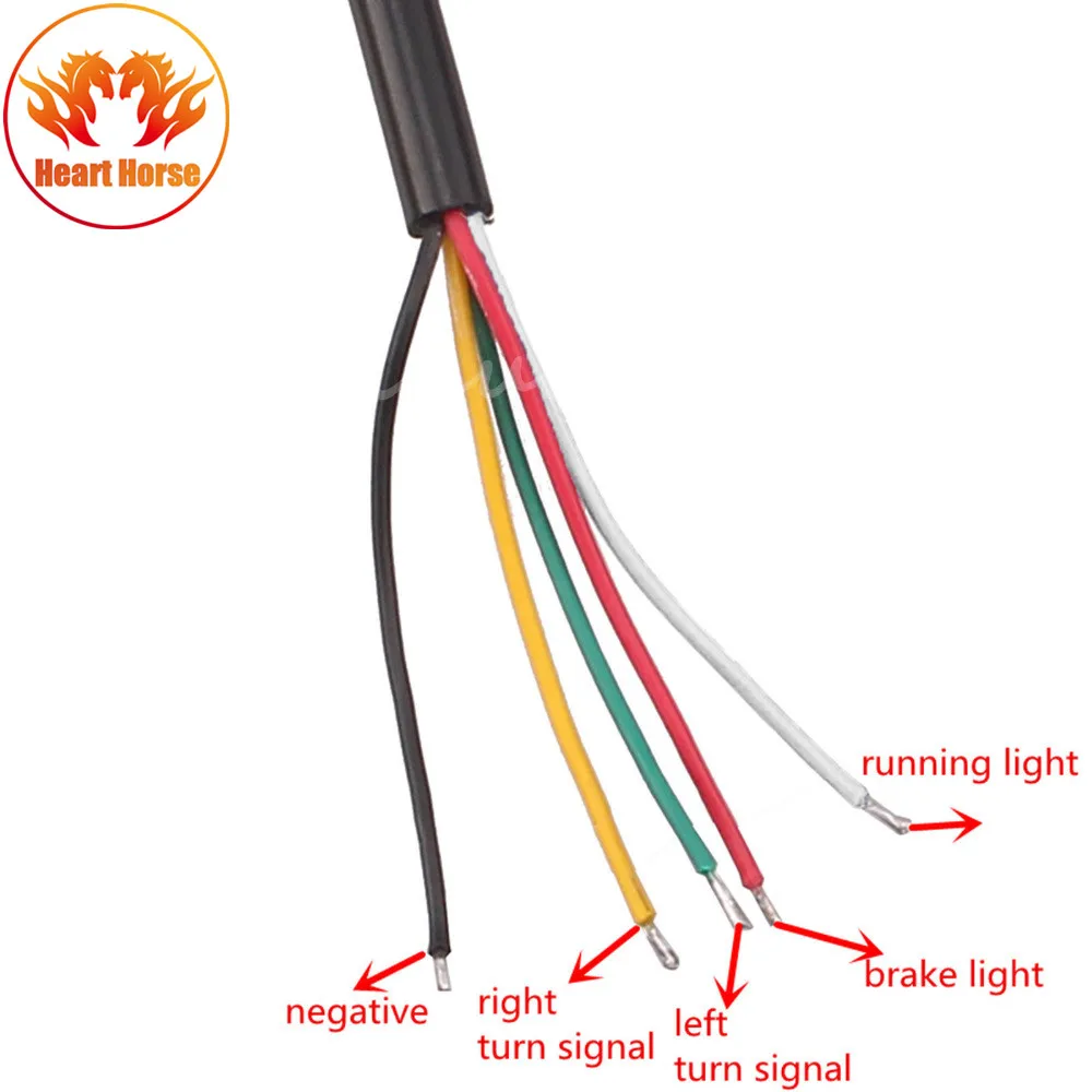 Universal Flexible 32LED Motorcycle Light Strip Tail Brake Stop Turn Signal License Plate Lamp 8&quot Red And Amber Led Color |