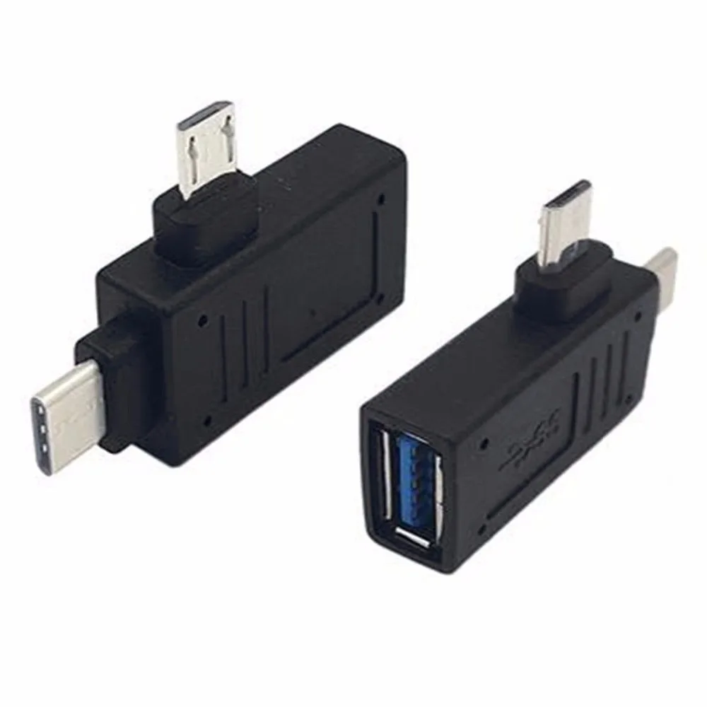 Адаптер OTG 2 в 1 с портом USB 3 Type C Micro папа на 0 A Мама черный | Электроника