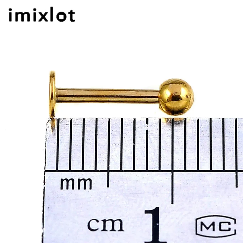Imixlot розовое золото цвет хирургическая сталь Tragus Лабрет Бар пупка язык пирсинг