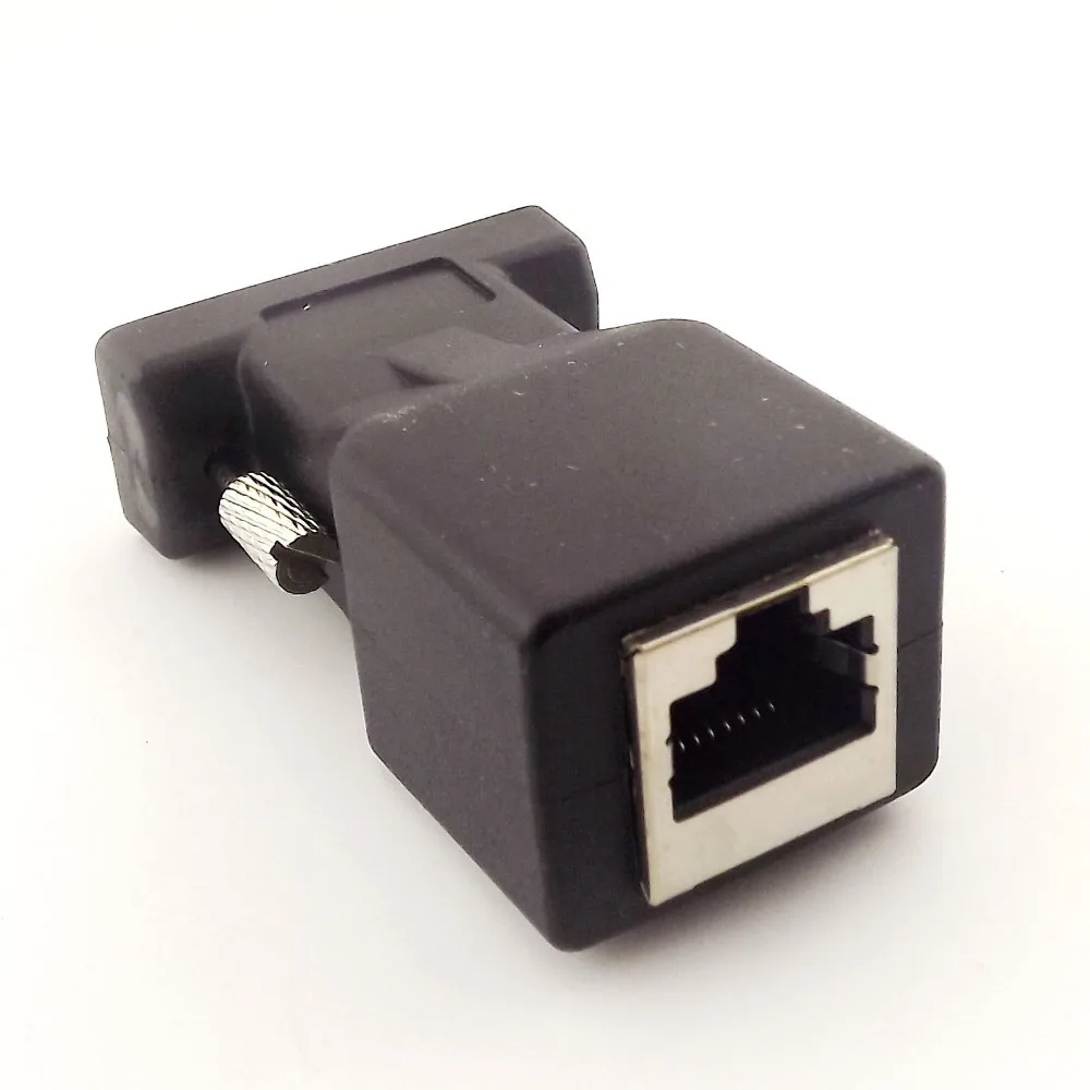 1 шт. DB15 VGA папа к RJ45 гнездовой соединитель расширителя CAT5 5e 6 сетевой кабель