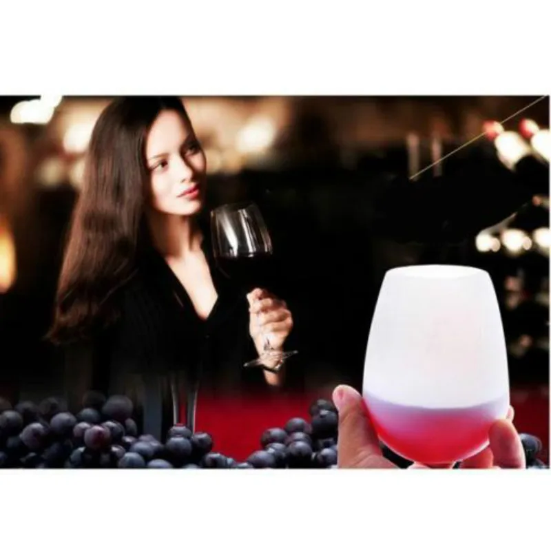 20 шт Складная Силиконовая пивная красная бокал для вина чашки силикон Stemless Пиво Виски Посуда для напитков для кемпинга