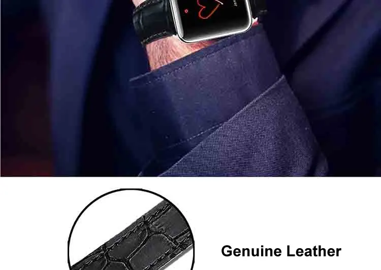 AKGLEADER часы ремешок для Apple Watch Series 4 запястье браслет Складная Пряжка натуральная кожа ремешок для Apple Series 1 2 3 38-44 мм