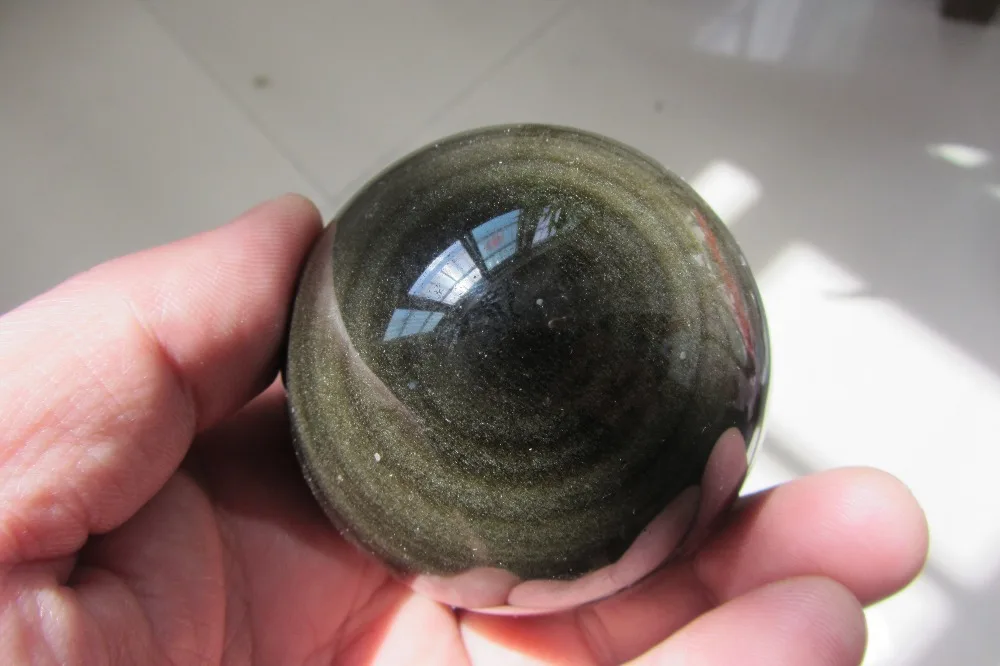 65 мм натуральный обсидиановый полированный Сферический шар отличительное