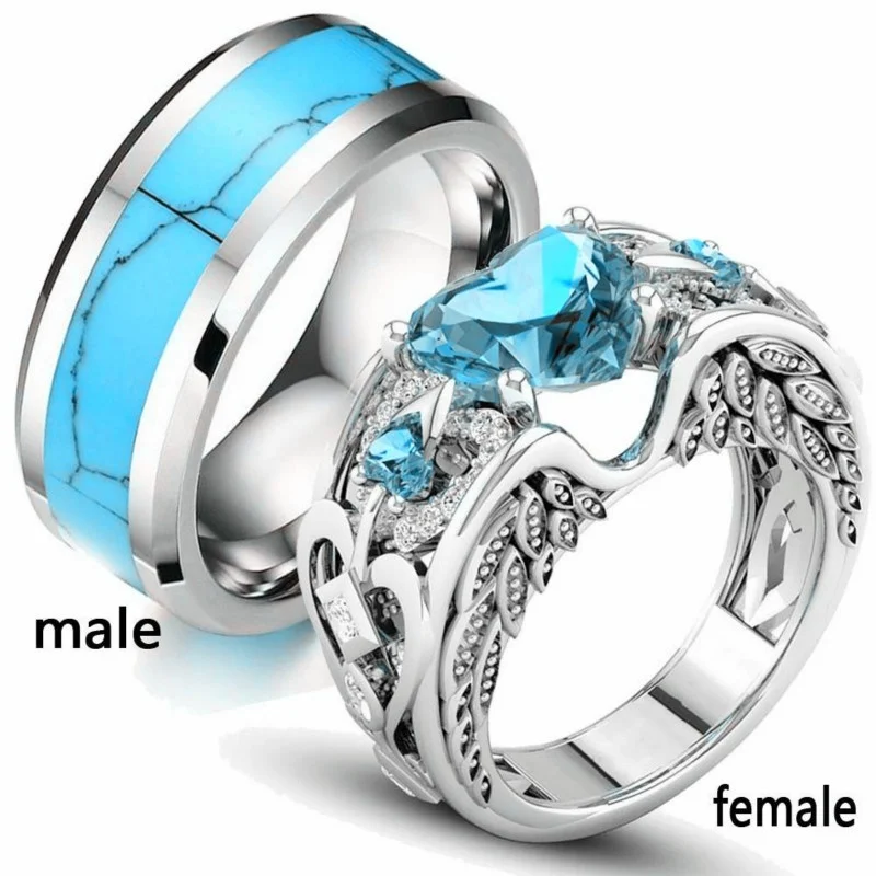 Женские и мужские Ювелирные наборы обручальные кольца с ангельскими крыльями