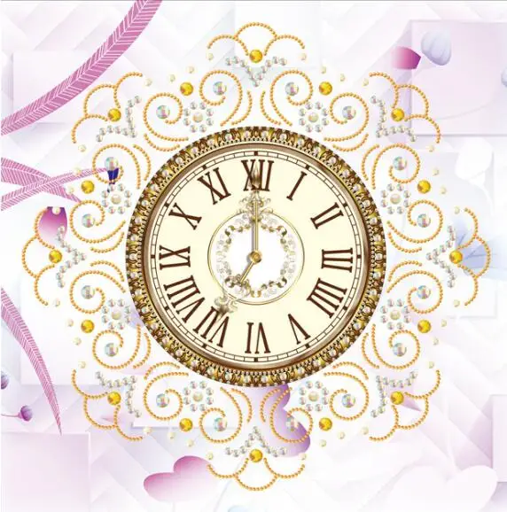 Have clock 5D DIY Алмазная картина Datura цветы крестиком настенные часы Алмазная вышивка круглые часы Алмазная мозаика узор a130 - Цвет: Have clock