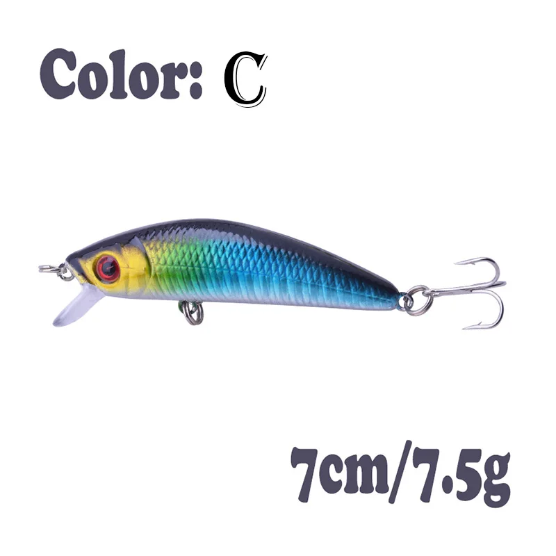 202 C 1 шт. приманка для рыбной ловли Minnow искусственные приманки 3,6 г 7,5 г 8,5 г жесткая рукоятка наживка; рыболовный воблер бас рыболовные приманки, воблеры - Цвет: 202 C