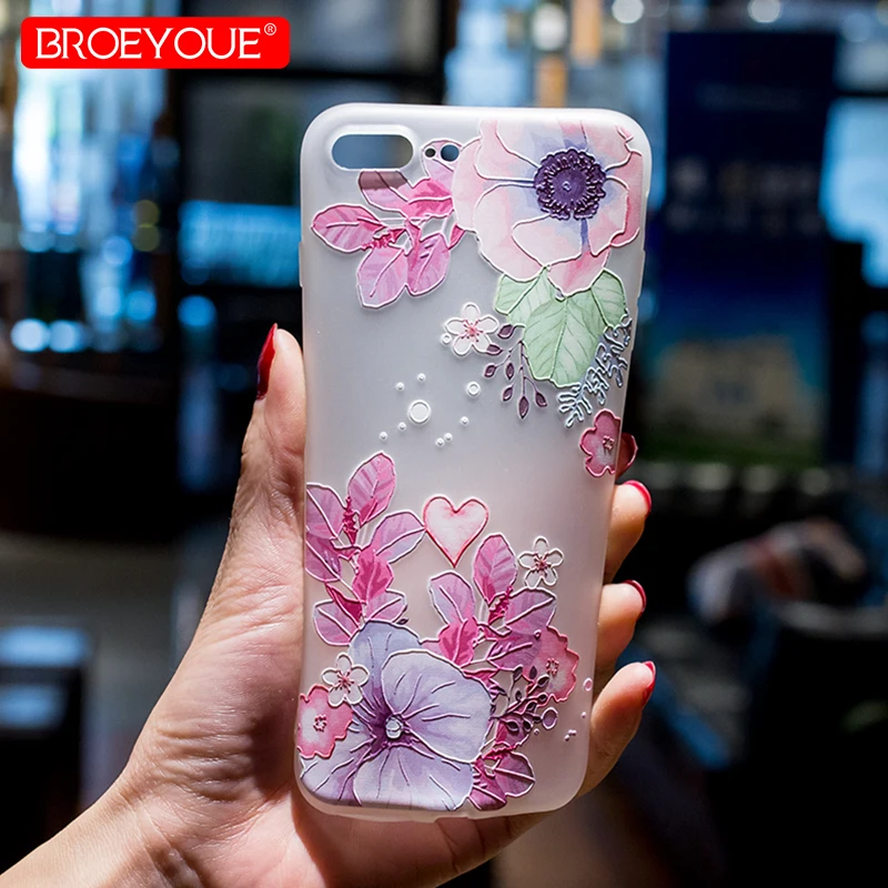 BROEYOUE чехол для iPhone 6 7 8 силиконовый милый мультфильм матовый из ТПУ Мягкий задняя
