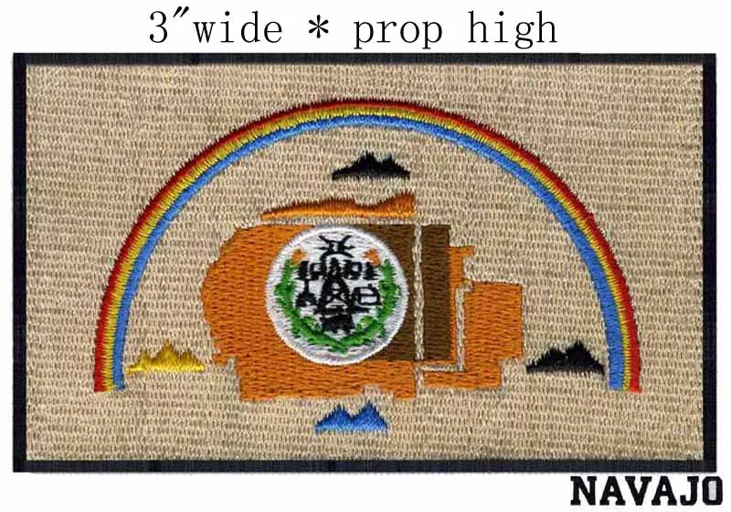 Нация навахо флаг 3 дюйма широкая вышивка нашивка для радуги/арочного/оранжевого