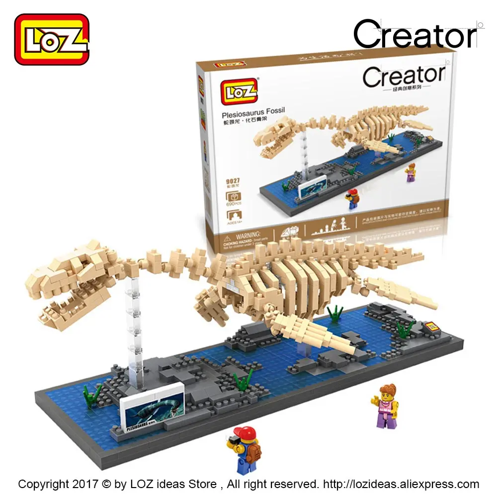 LOZ Алмазные блоки плиссиозавр скелет динозавра игрушки &quotfossiosourus&quot Jurassic древнее