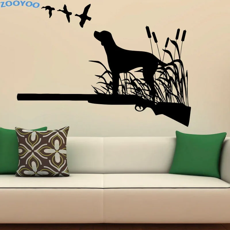 Креативные настенные наклейки ZOOYOO с птицами охотничьими собаками виниловые
