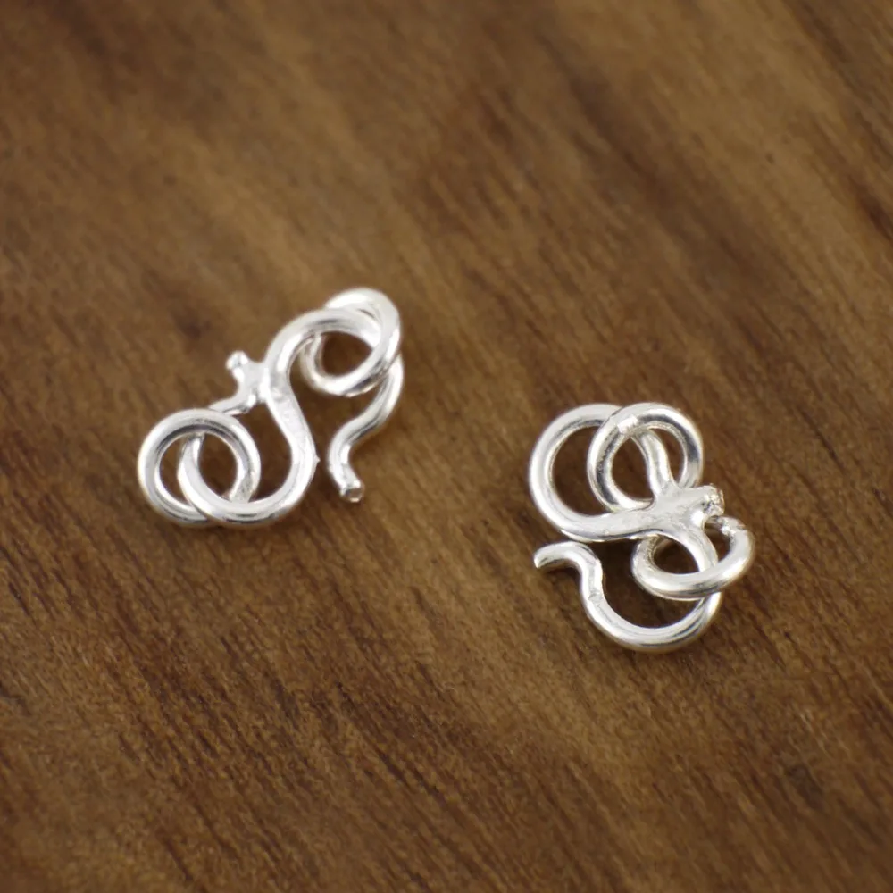2PCS 925 Solid Sterling Silver 11mm Clasp Connector Closed Rings DIY Gift A2519 | Украшения и аксессуары
