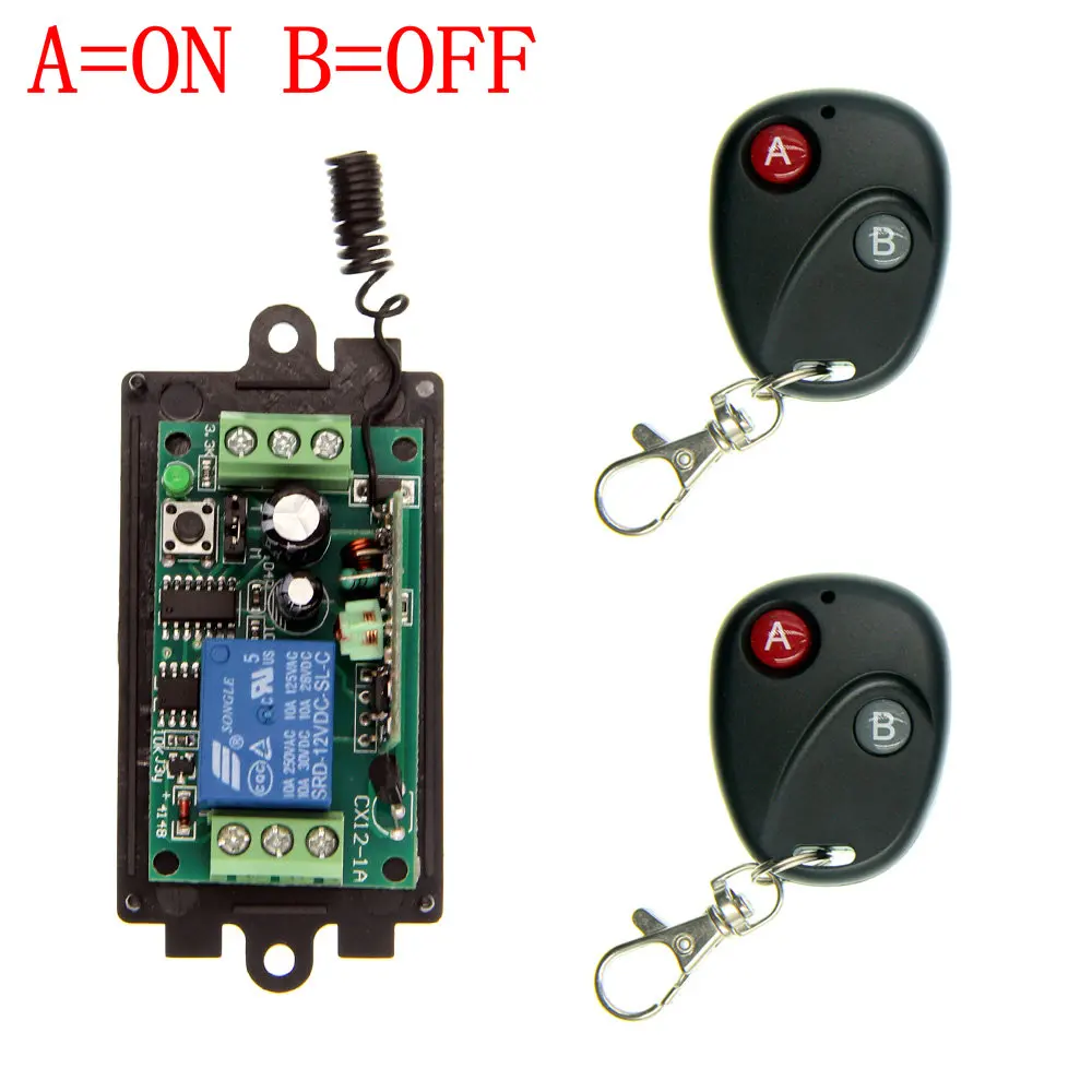 DC 9V 12V 24V 1 CH 1CH RF Wireless переключатель системы дистанционного управления 315/433 MHz 2X
