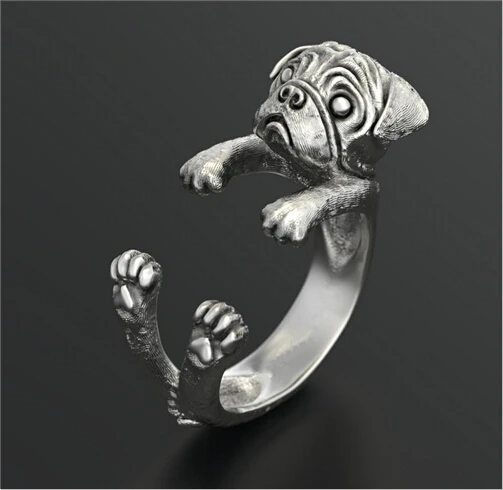 Оптовая продажа уникальные Ручной Работы Бохо шикарное Ретро мопса кольцо