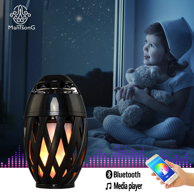 Светодиодные огни пламени с Bluetooth стерео Динамик открытый/закрытый Портативный