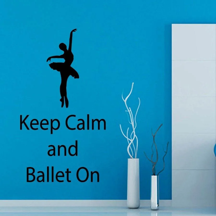 

Beauty Stencils Girls Dancer Wall Sticker Keep Clam And Ballet Quotes Room Decoration Vinyl Design Poster Mural Decals W355
