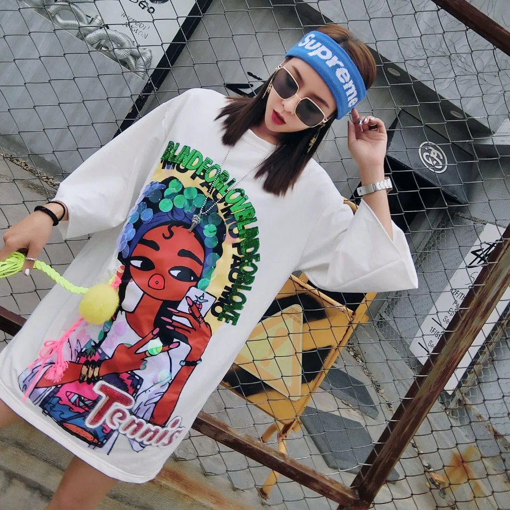 Уличная мода бренд 2018 Весна тяжелые расшитые бисером блестки красота сзади семь